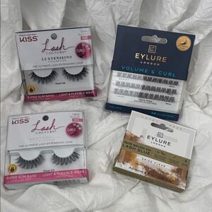 KISS & Eylure Lash Set - Black Faux Lashes & Glue